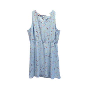 41 Hawthorn light baby blue floral short dress sundress summer Plus size 1XL